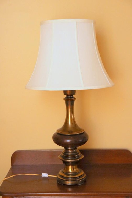 Heavy Brass Lamp with Shade