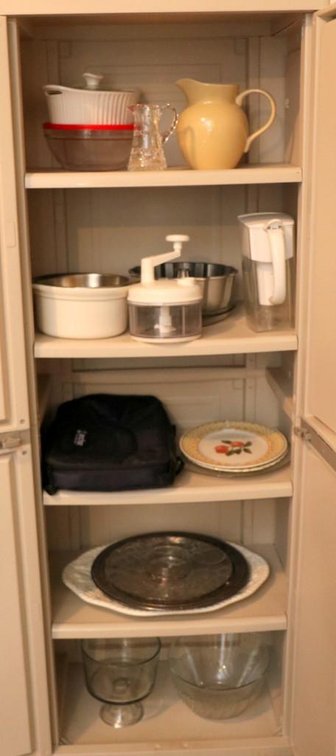 Cabinet Full of Kitchen and Hosting Pieces
