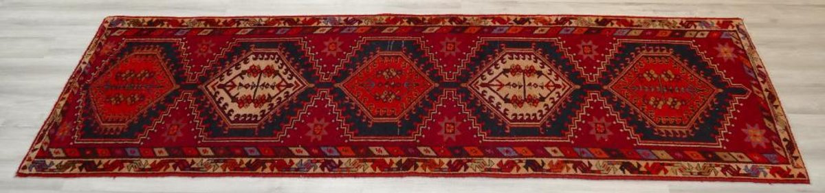 10'9"l Hand Knotted Persian Wool Runner
