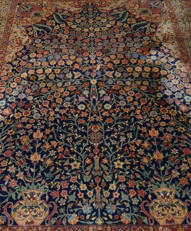 9'1" x 12'2" Finely Hand Knotted Persian Wool Garden/Prayer Rug