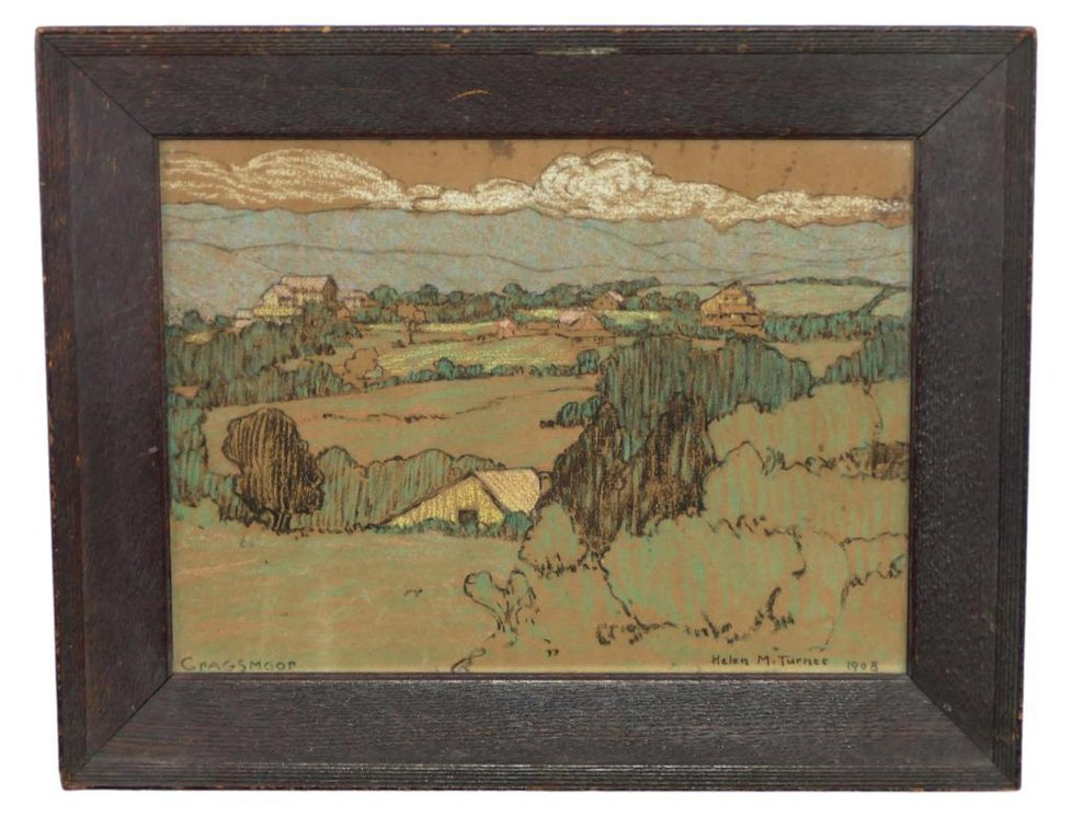 1908 Helen Maria Turner "Cragsmoor" Color Pastel on Paper