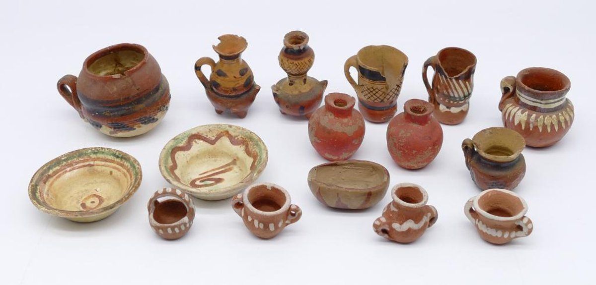 Assortment Miniature Native American Pottery Vessels, Jugs, & More