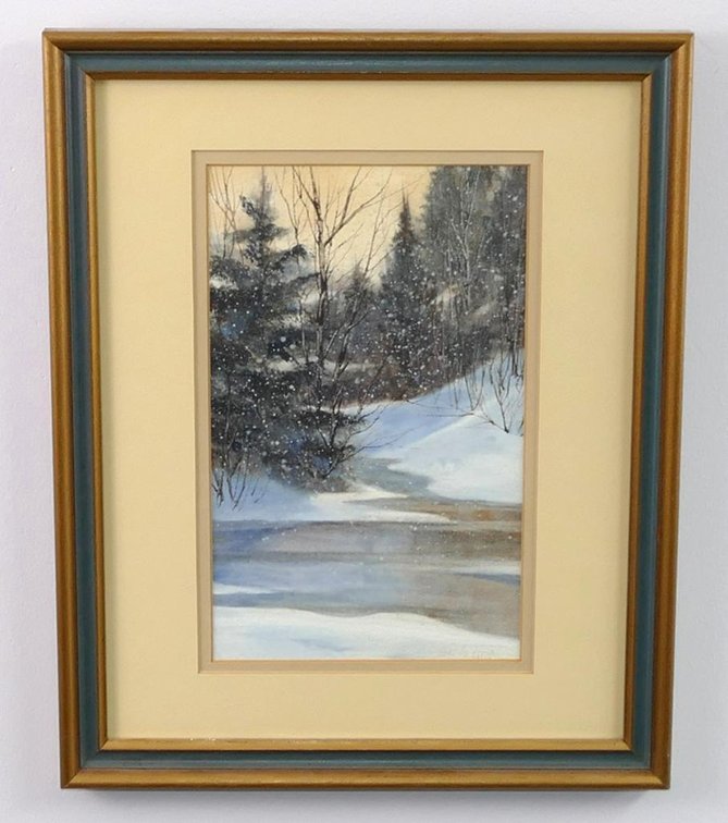 Original Diane Anderson Winter Landscape Watercolor Painting