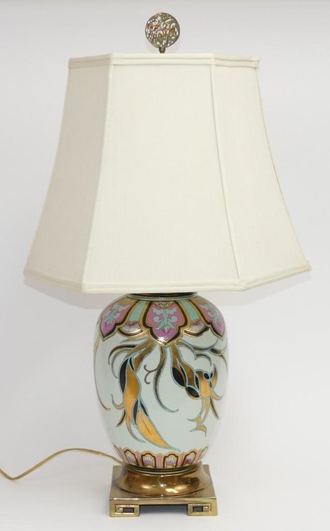 Ceramic Glazed Ginger Jar Style Table Lamp
