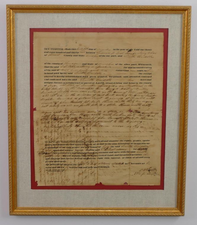 1839 Land Document Bill of Sale; Henry County, Tennessee