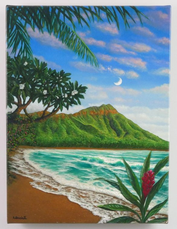 Edgardo Garcia II "Blue Diamond" Giclee on Canvas
