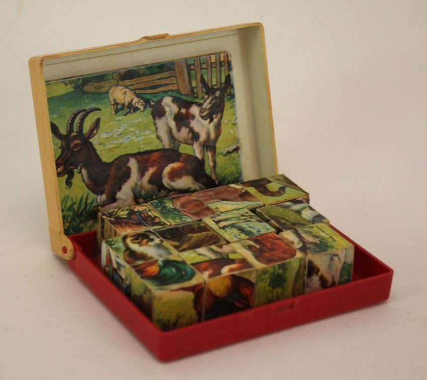 Circa 1950's German Wooden Farm Animal Puzzle