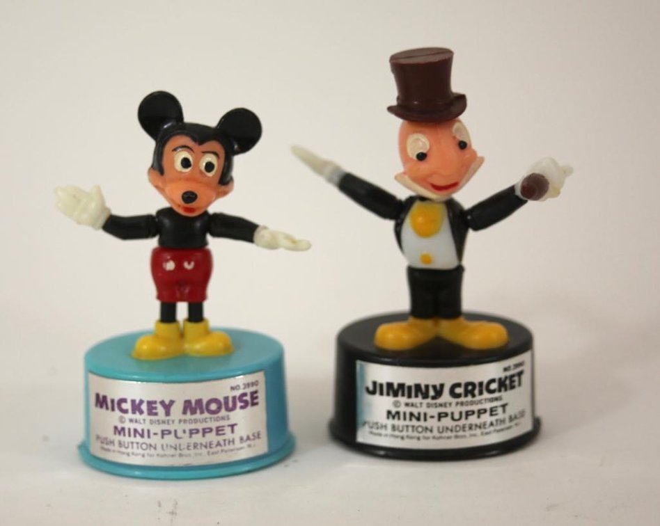 Two Walt Disney Push Button Puppets