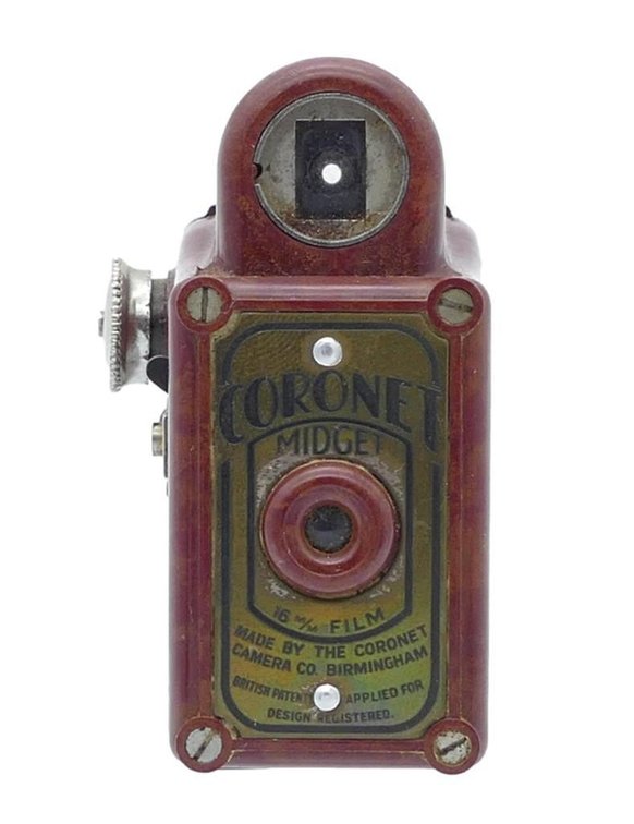Circa 1935 Coronet Midget Red Bakelite Camera