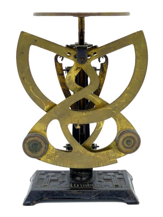 Columbus Brass & Cast Iron Bilateral Postal Scale