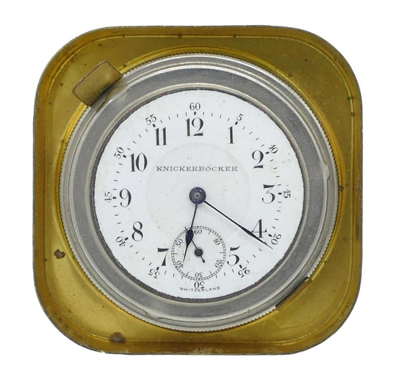 Antique Knickerbocker 7-Jewels Pocket Watch Movement in Original Shipment Tin
