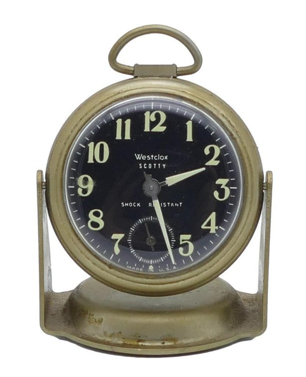 Westclox "Scotty" Pocket Watch on Magnet Mount
