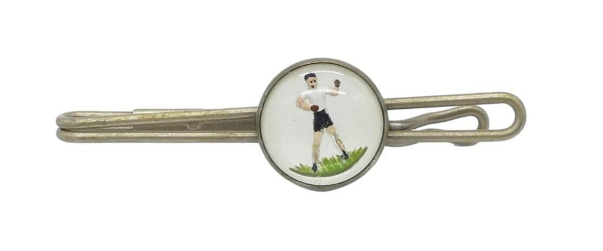 Vintage Boxer Fighter Intaglio Reverse Paint Tie Clip
