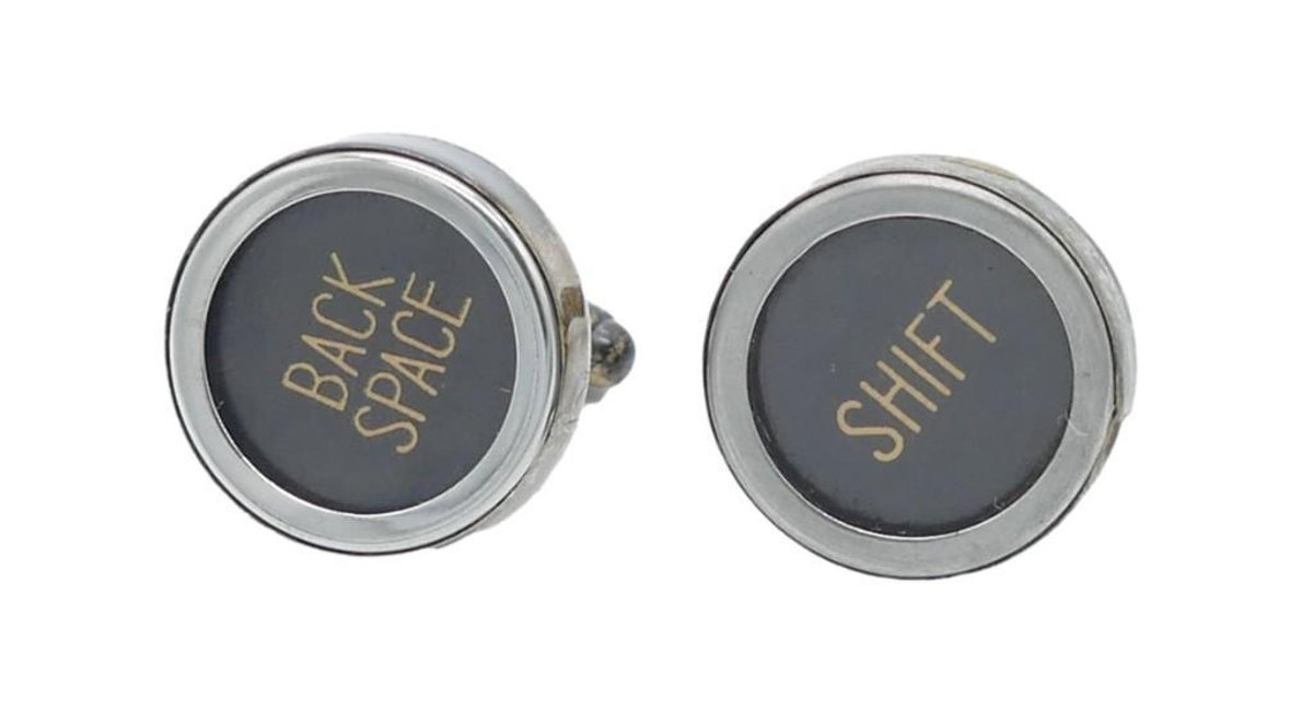 Vintage Sterling Silver Artist Signed Typewriter Keys Cufflinks