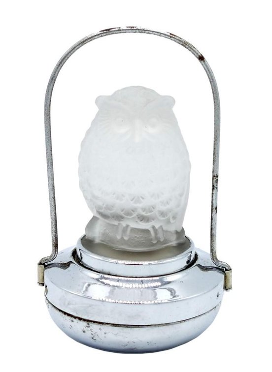 Vintage Frosted Glass Owl Nightlamp