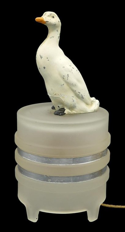 Small Table Lamp with Cast Iron Duck
