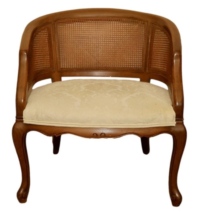Caned Barrel Back Chair