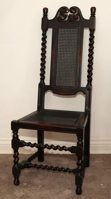 Circa 1860 English Jacobean Style High Back Chair