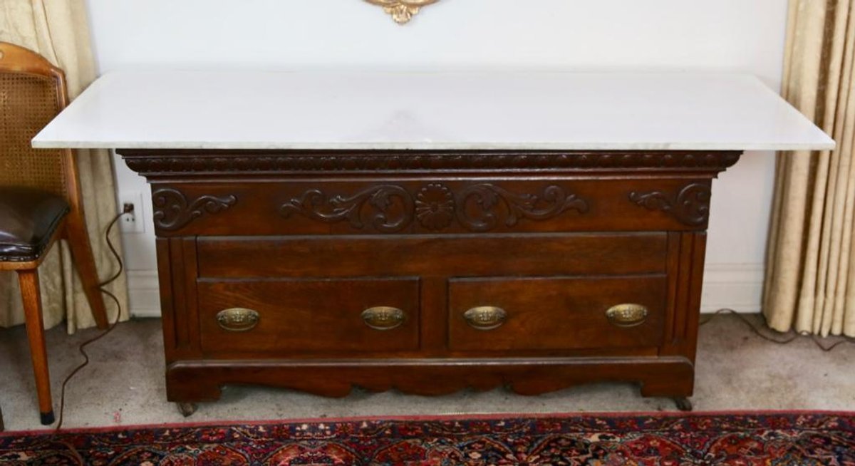 1890 Walnut Dresser Base with Oversized Top