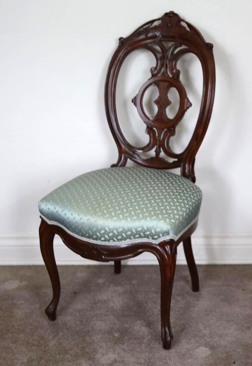 Circa 1865 Victorian Walnut Balloon Back Chair