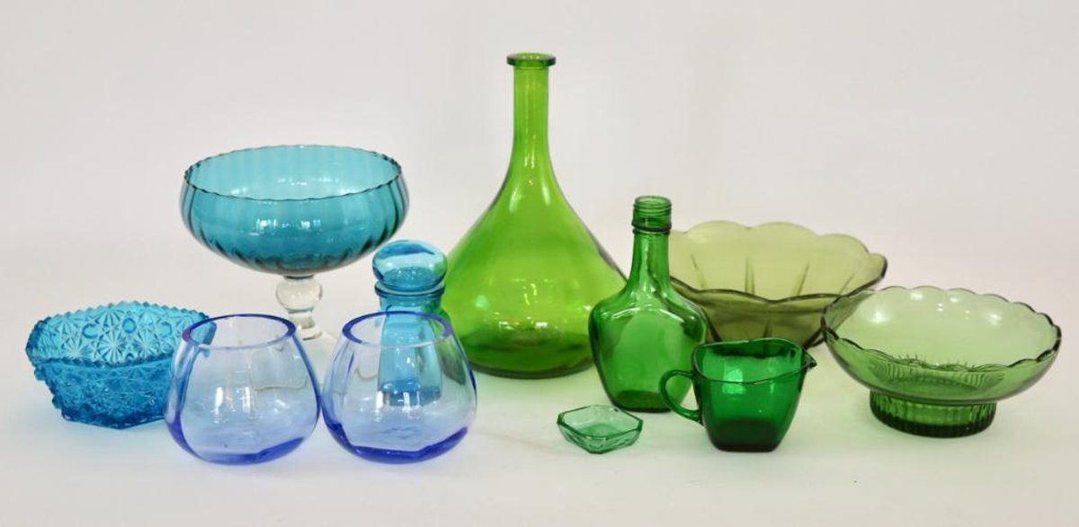 Blue and Green Art Glass