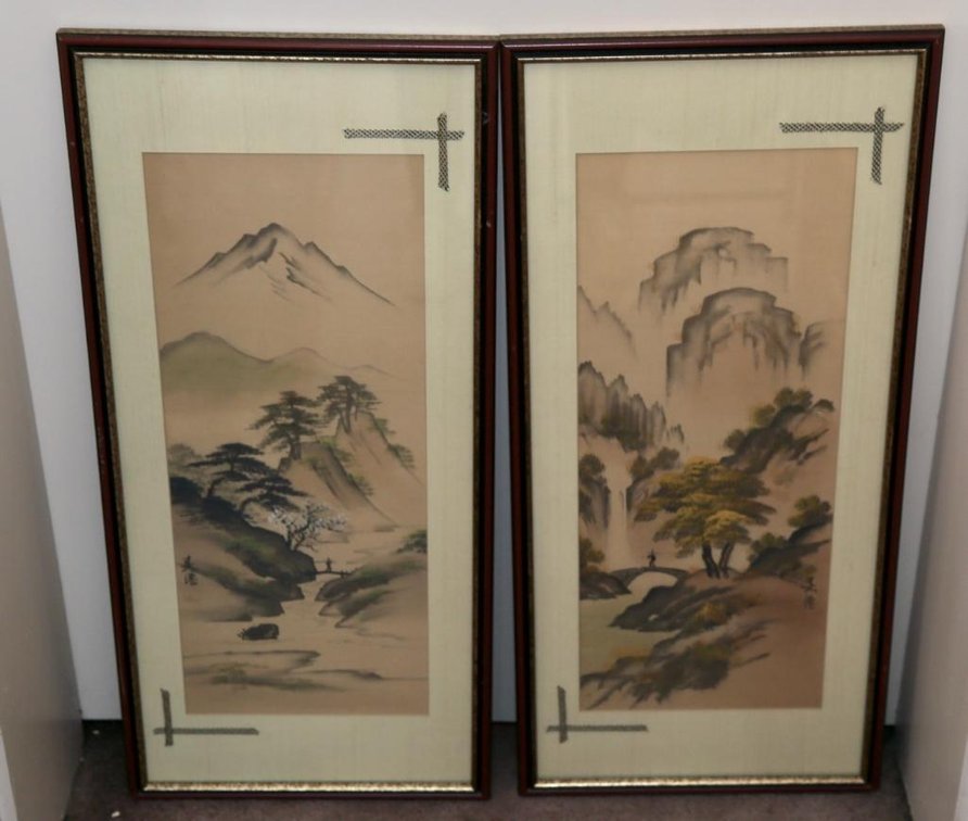 Two Asian Style Mountain Landscapes