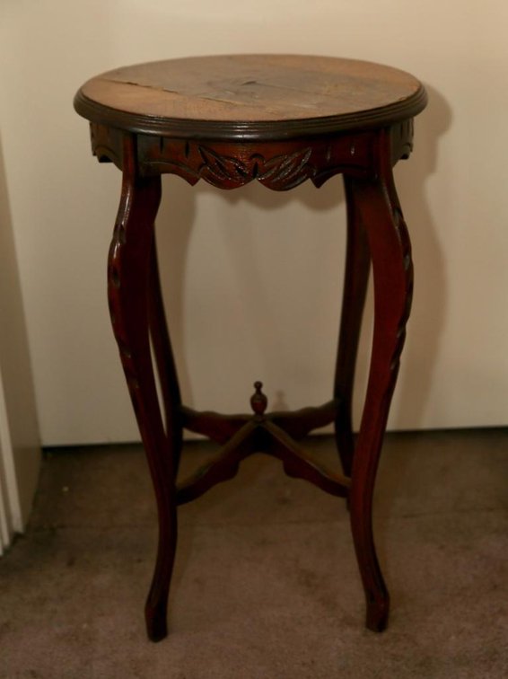 French Walnut Drinks Table/Plant Stand