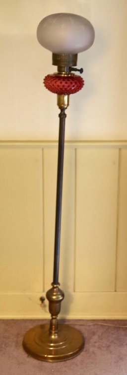 Brass Weighted Base Pole Lamp