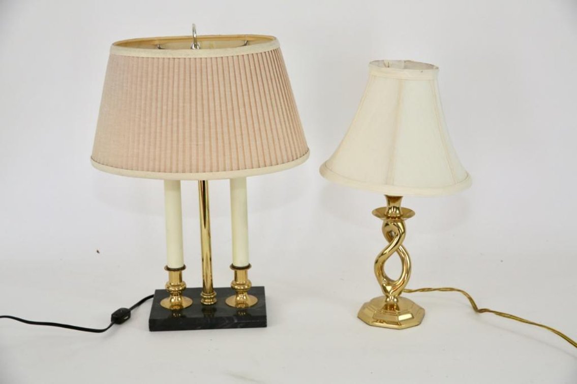 Two Gold Tone Accent Lamps