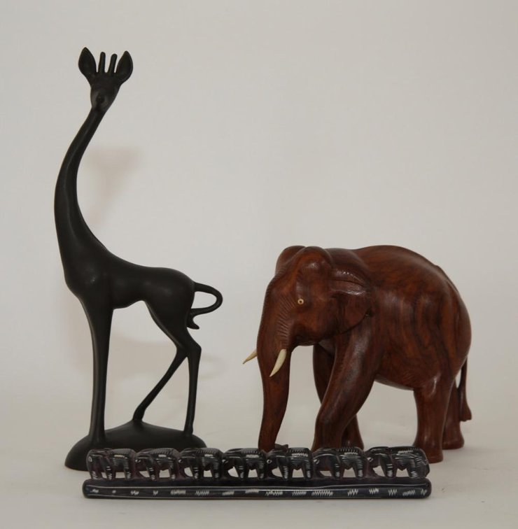 Three African Wildlife Figures