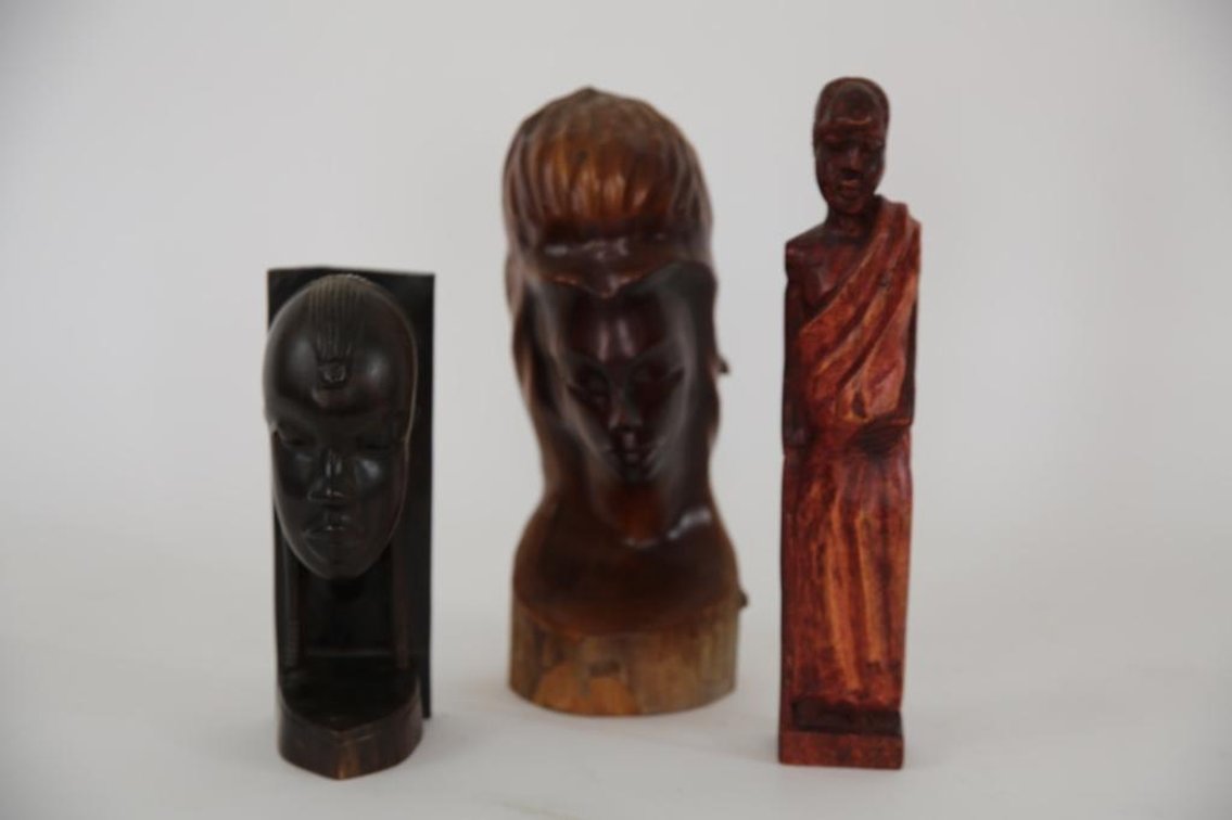 Three Hand Carved Figures