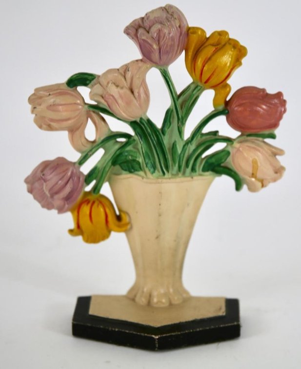 Cast Iron Floral Bouquet Doorstop
