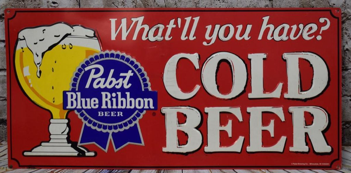 Pabst Blue Ribbon Metal Sign