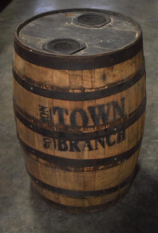Whiskey Barrel with Speaker Ports