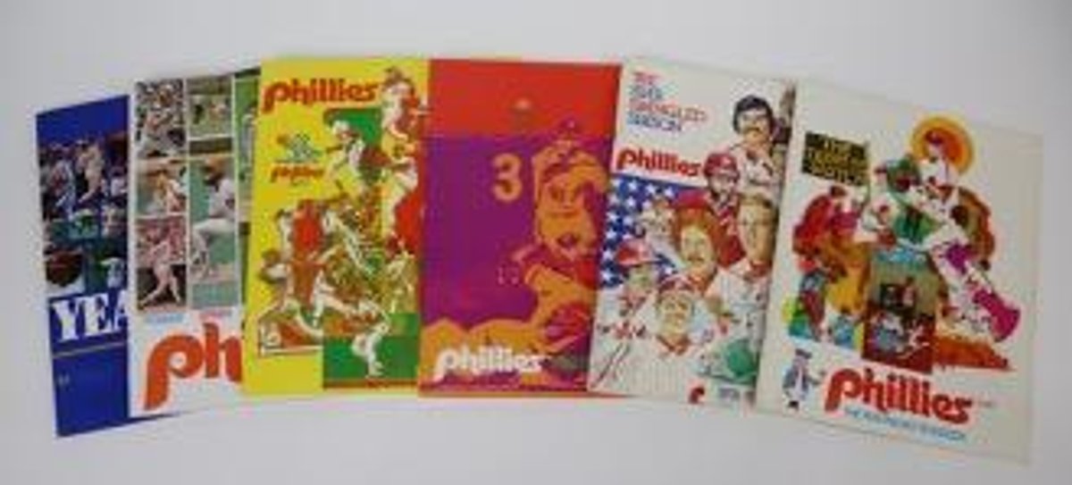 Six Phillies Yearbooks, 1974-79