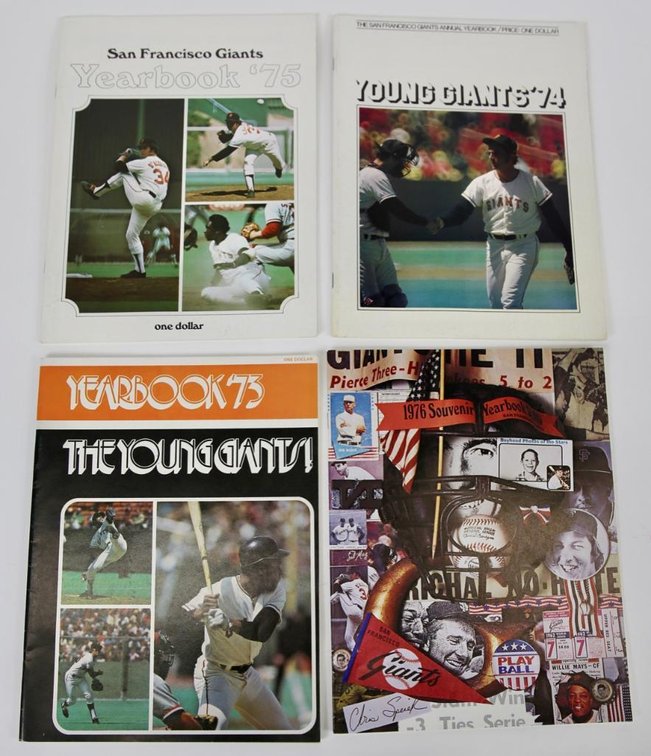 Four San Francisco Giants Yearbooks, 1973-76