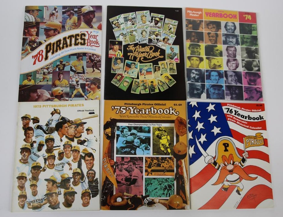 Six Pittsburgh Pirates Yearbooks, 1973-78