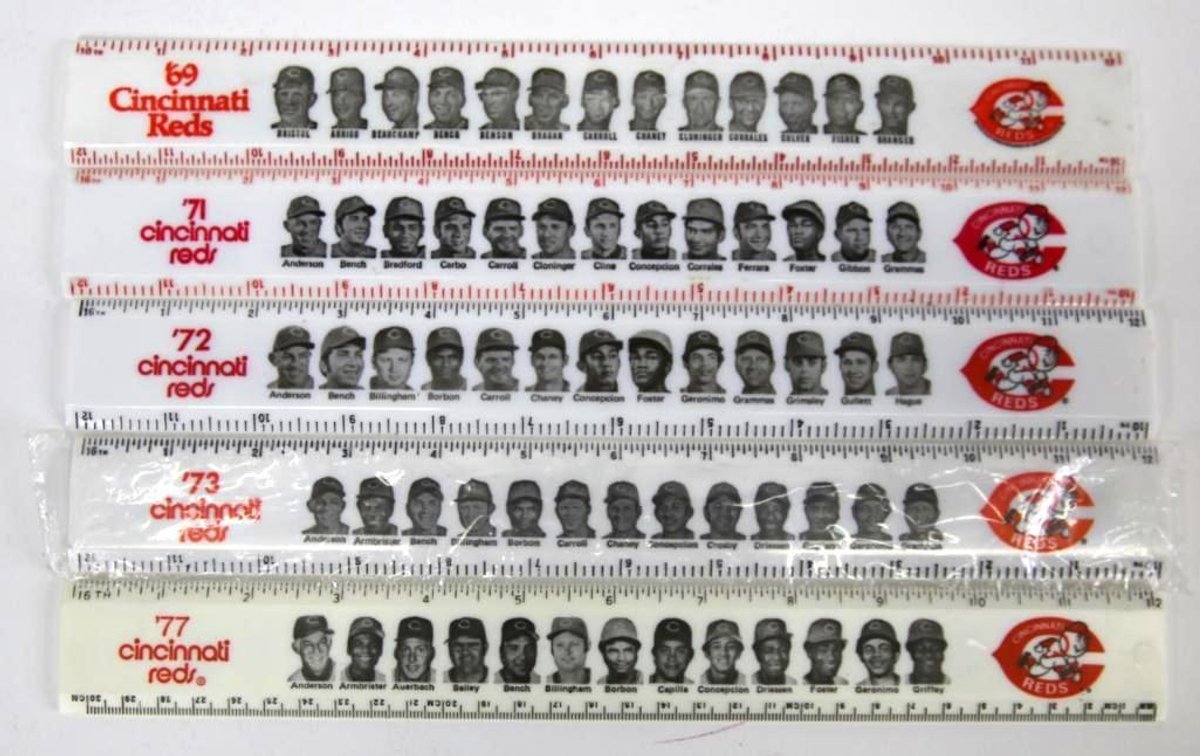 Five Collectible Cincinnati Reds Rulers