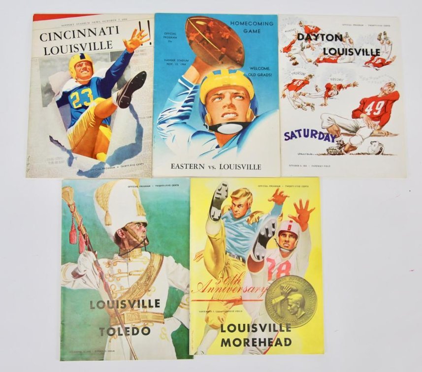 Five 1950a UofL Football Programs