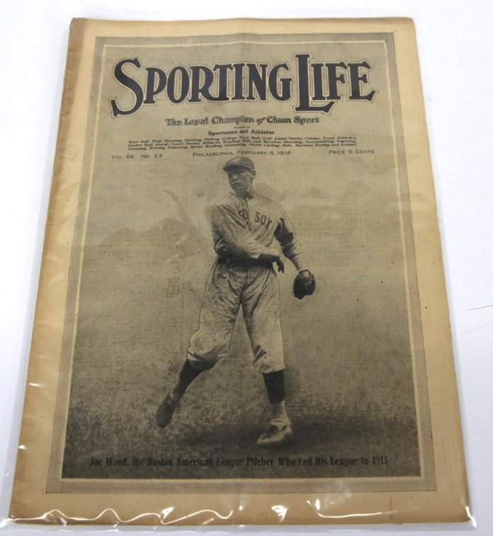 Sporting Life Newspaper, Feb. 5, 1916- Smoky Joe Wood