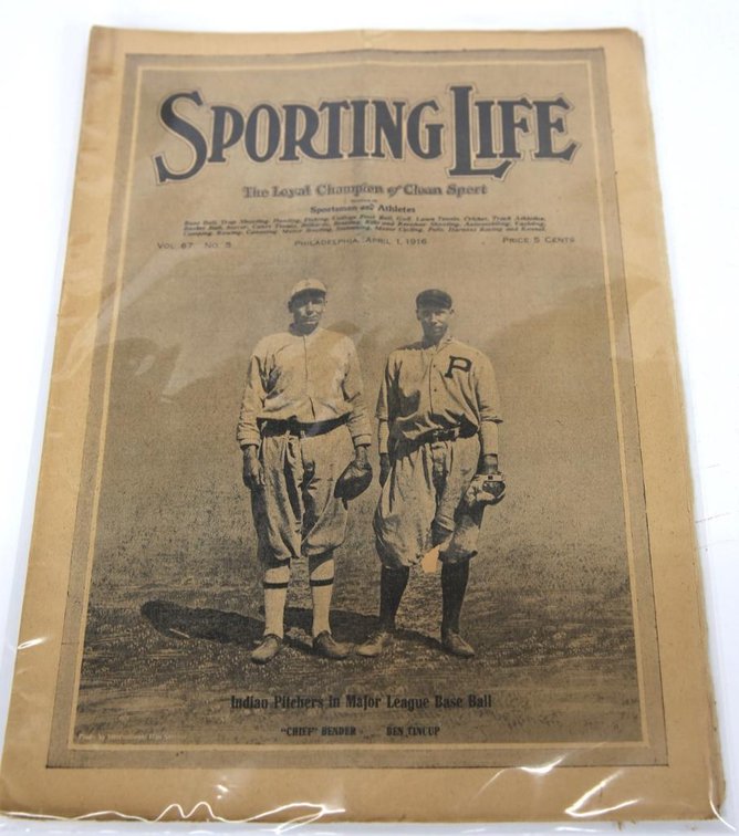 Sporting Life Newspaper, Apr. 1, 1916- Ben Tincup, Chief Bender