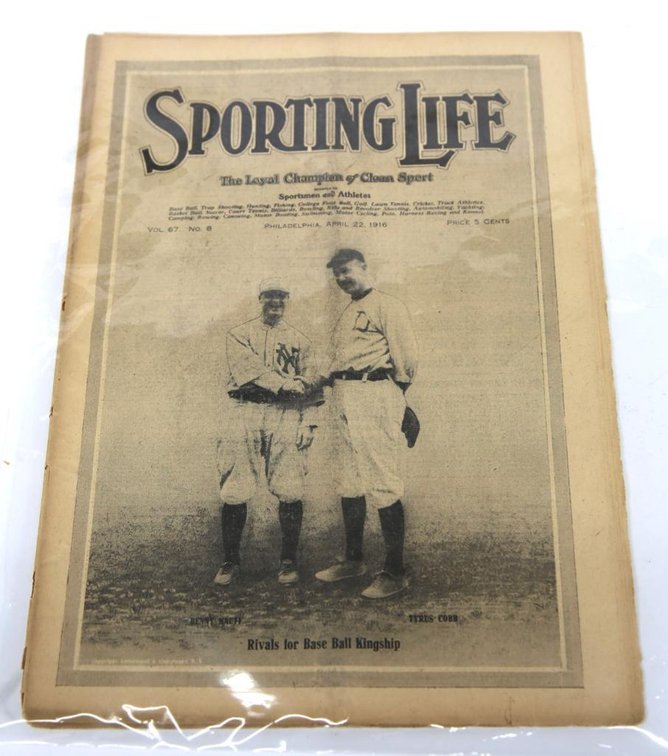 Sporting Life Newspaper, Apr. 22, 1916- Ty Cobb, Benny Kauff