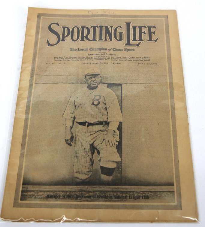 Sporting Life Newspaper, Aug. 19, 1916- Wilbert Robinson