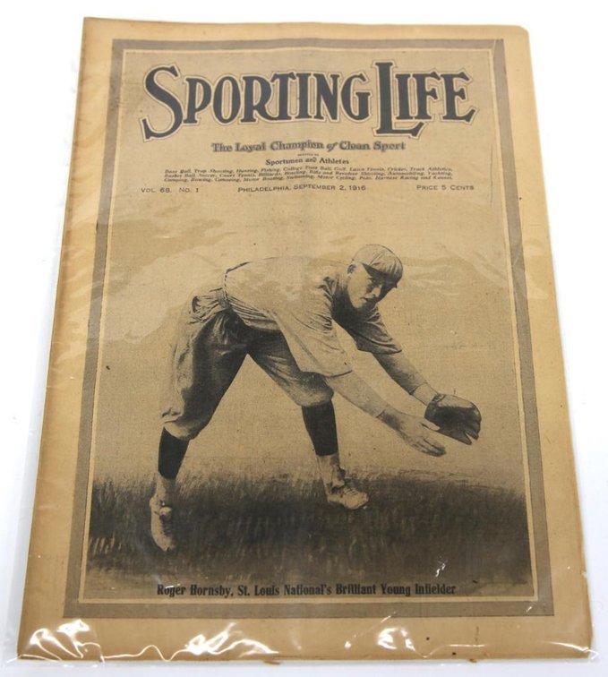 Sporting Life Newspaper, Sep. 2, 1916- Roger Hornsby