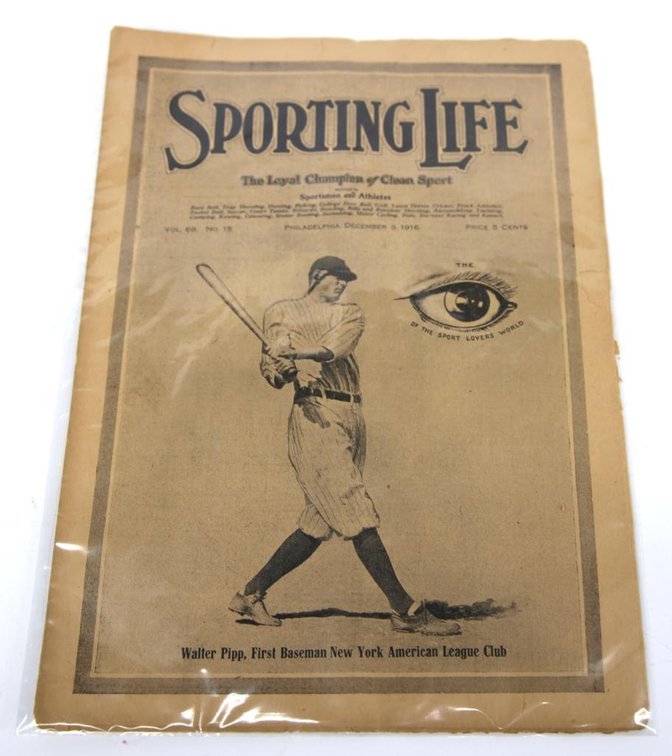 Sporting Life Newspaper, Dec. 9, 1916- Walter Pipp