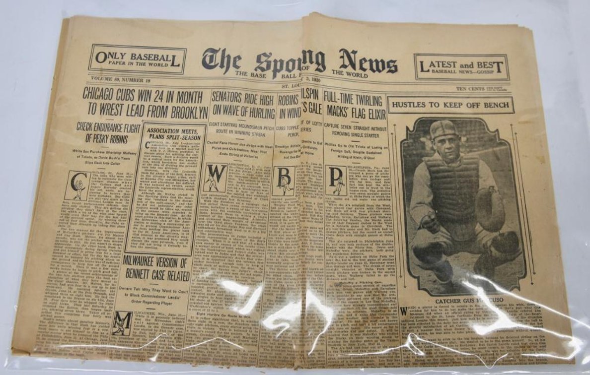 The Sporting News Jul. 1930- Gus Mancuso