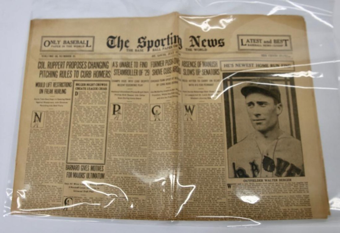The Sporting News Jul. 1930- Wally Berger