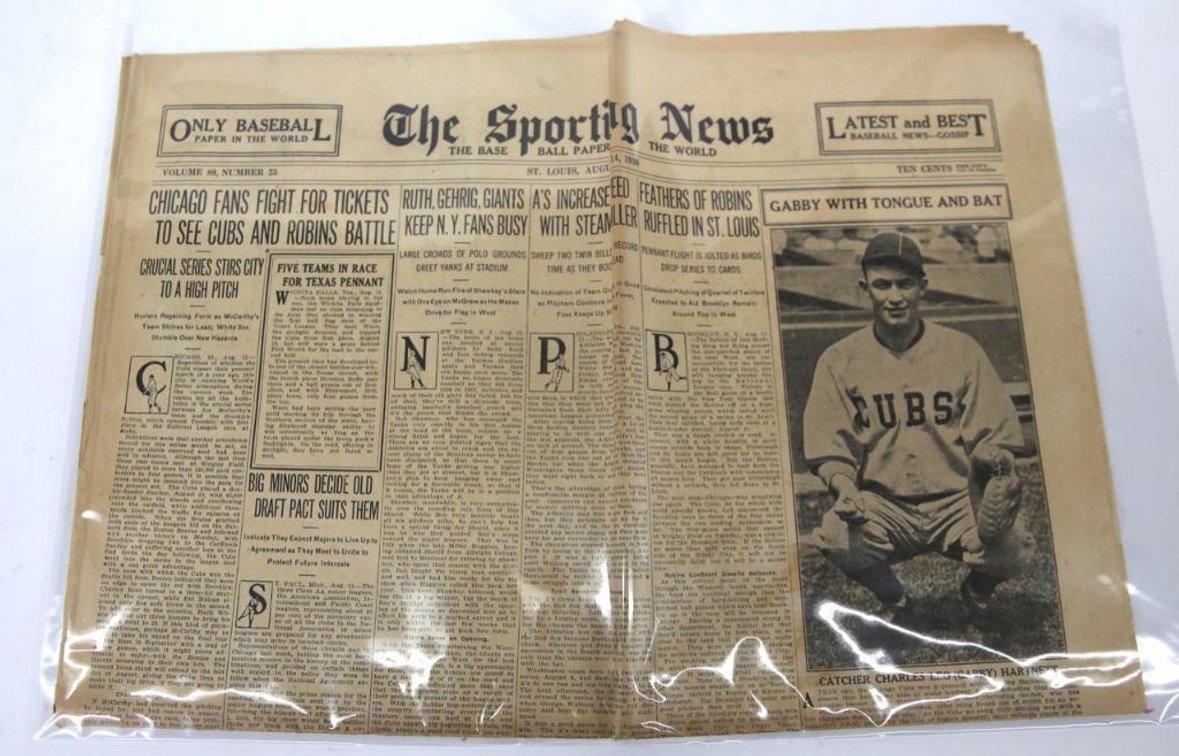 The Sporting News Aug. 1930- Gabby Hartnett