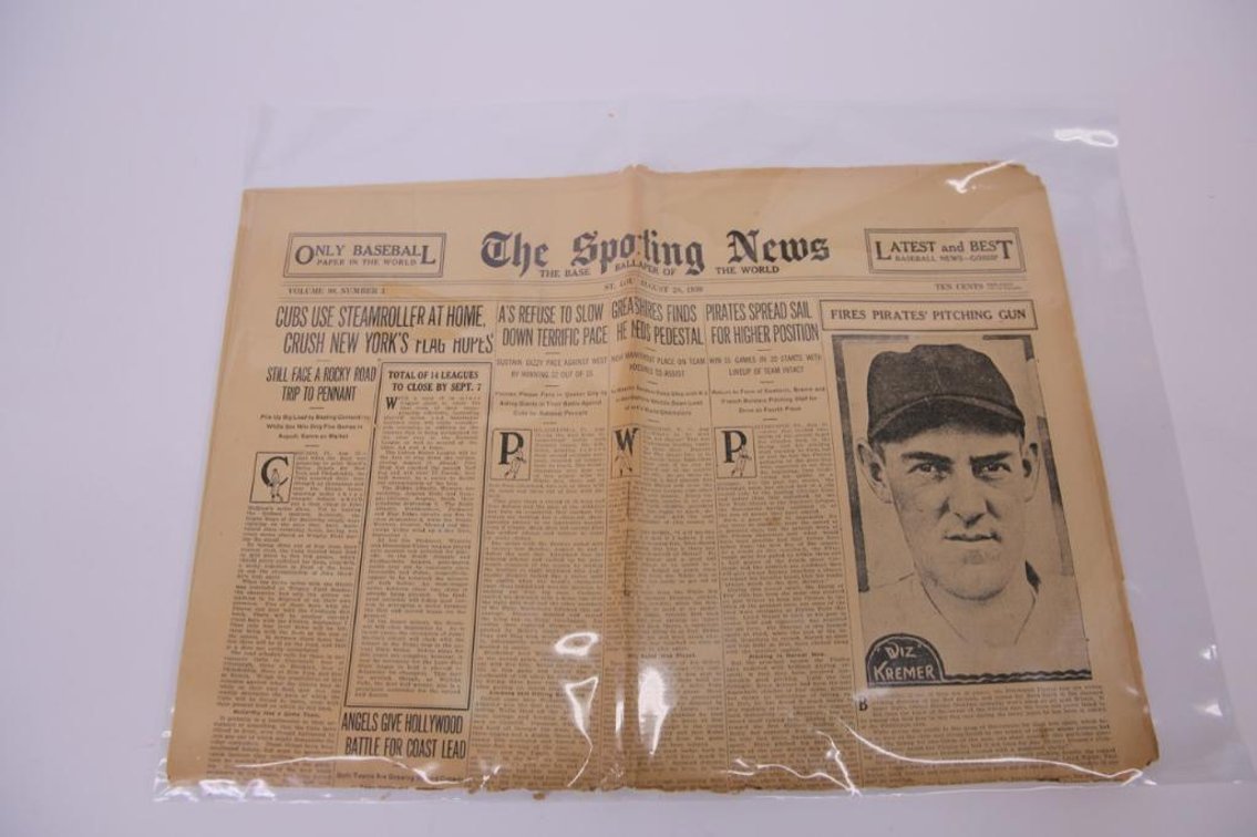 The Sporting News Aug. 1930- Ray Kremer