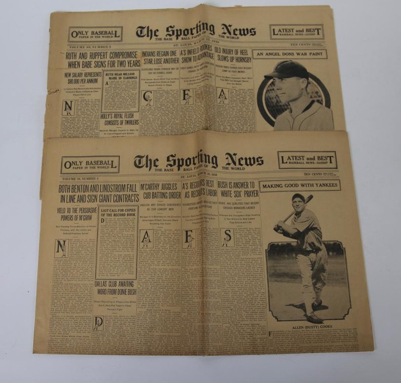 The Sporting News Mar. 1930- Wally Berger, Dusty Cooke